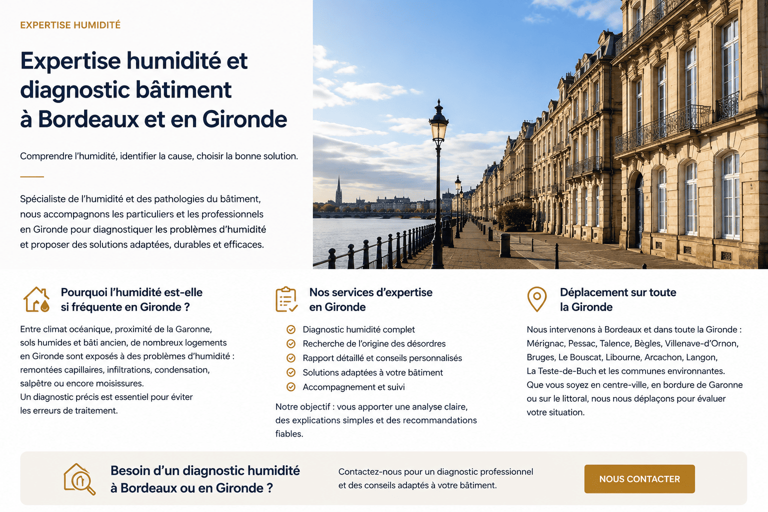 Lire la suite à propos de l’article Expertise humidité à Bordeaux et en Gironde : diagnostic, causes et solutions